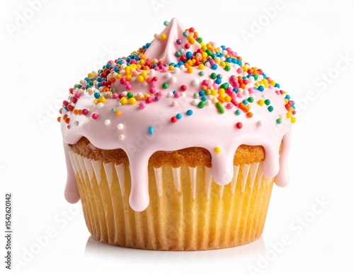 cupcake with candle mockup on white background 