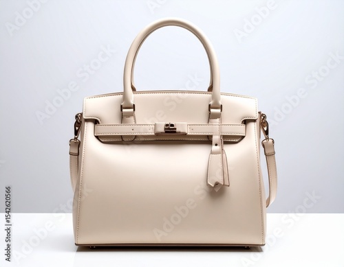 brown leather bag mockup on white background 