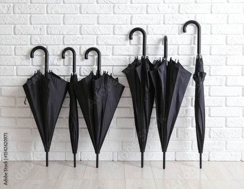 black umbrella on white background
