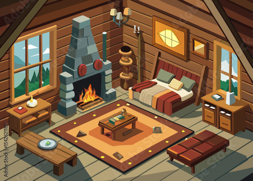 3d room vector