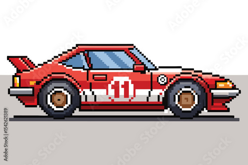 Pixel Art Racing Car – High-Speed Race Vehicle in 8-bit 16-bit 32-bit Pixel Style