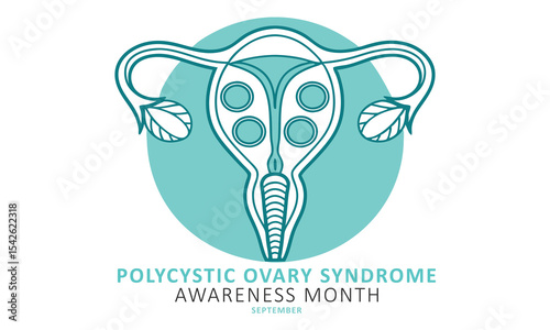 Polycystic Ovary Syndrome Awareness Month. Polycystic concept design Background.