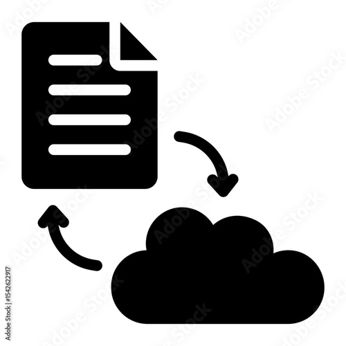 glyph icon showing cloud file upload and download