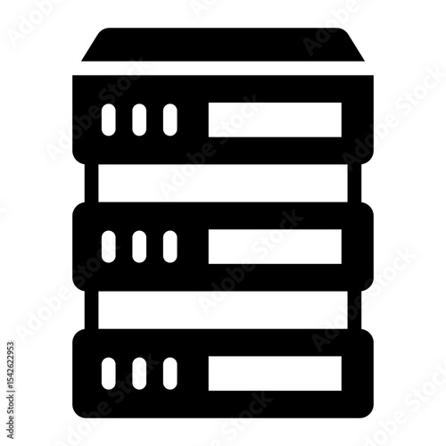 rack of servers glyph icon for hosting or storage