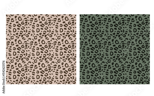 Close-up of a green leopard fur print background. Black and green leopard print pattern on a surface, Leopard print, black, green pattern
