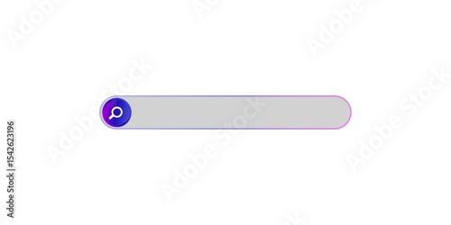 Minimalist animation of a search bar icon transforming or appearing, ideal for UI/UX design presentations, app intros, or explainer videos. Clean, flat design with smooth motion graphics.