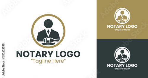 Professional Notary Logo Design with Gavel and Legal Symbol for Notary Public