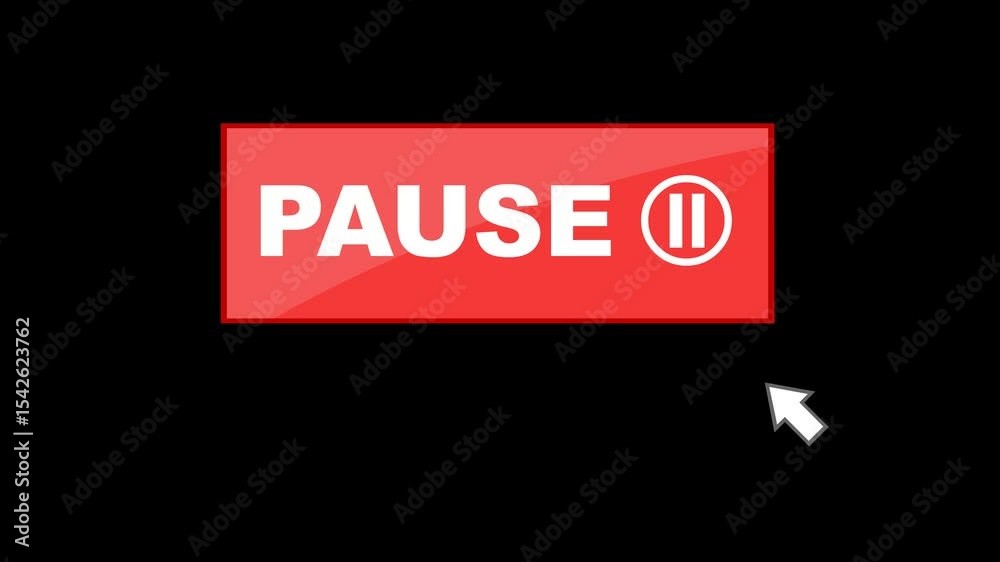video animation computer cursor mouse click stop pause digital software ...