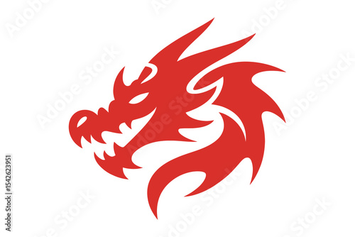 Chinese dragon head vector art in bold style design

