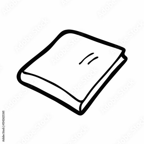 Hand drawn book icon simple line art