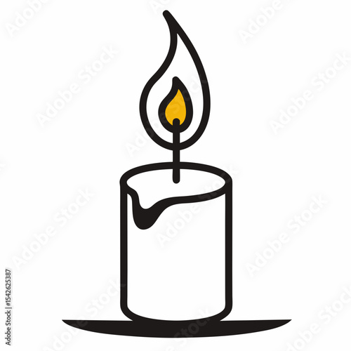 Simple line drawing of a lit candle