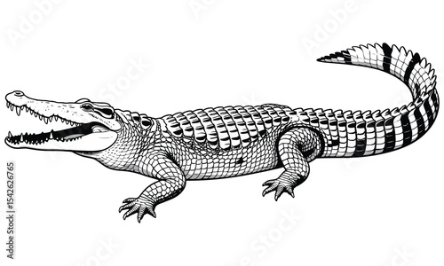 crocodile on white background