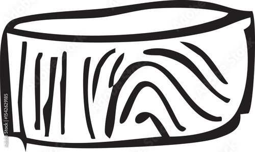 Elegant vector illustration of a minimalist wooden bowl with clean lines and natural texture. Designed in a simple, modern style, ideal for use in home decor visuals, kitchenware packaging, lifestyle 