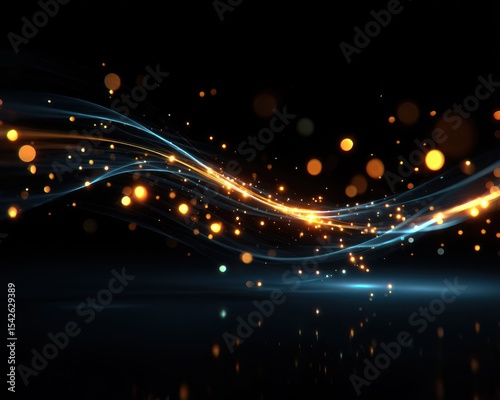 Abstract digital artwork with swirling lines and glowing particles (1)