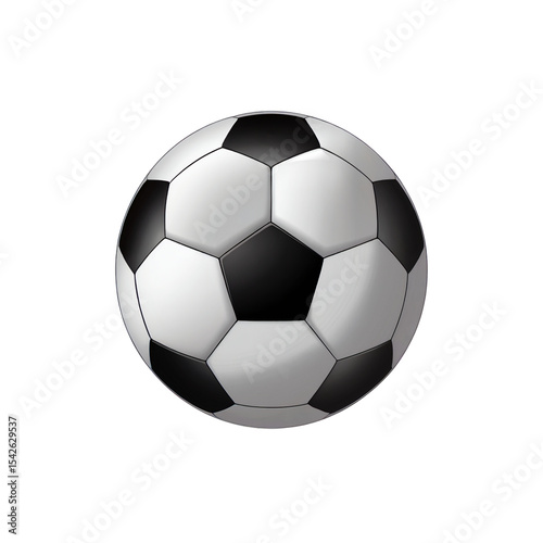 Classic black and white soccer ball on dark background game team on transparent background