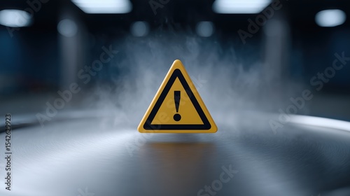 A striking image captures a high-contrast depiction of danger and the imperative for caution. It shows a bright yellow triangular sign, bearing a black exclamation mark.