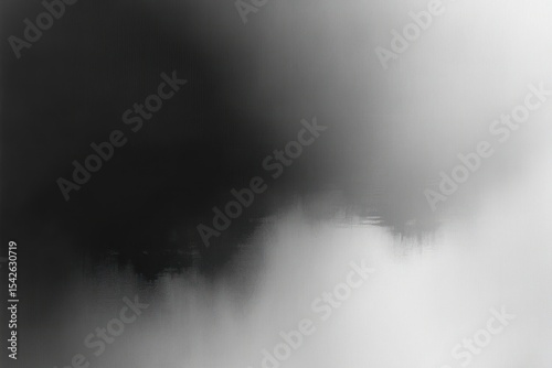 monochrome abstract image with black and white gradient resembling misty landscape or reflection on water, evoking calm and mystery