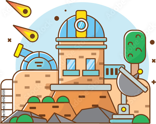 Flat Illustration planetarium, vector illustrator