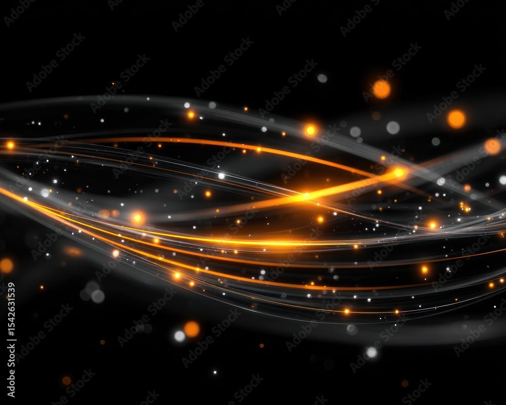 Obraz premium Abstract design with flowing lines and glittering particles