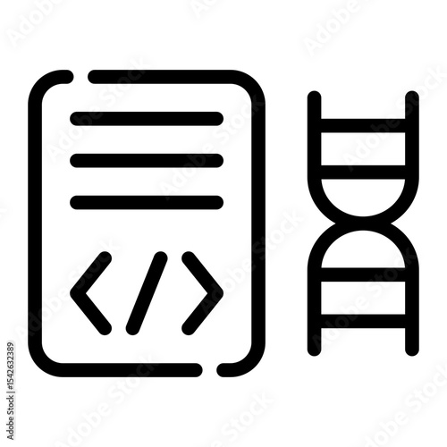 genetic code line icon