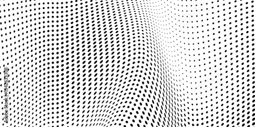 Abstract vanishing polka dot background. Repeating dots gradation pattern. Dotted halftone gradient modern art abstract simple