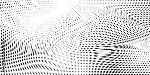 Abstract vanishing polka dot background. Repeating dots gradation pattern. Dotted halftone gradient modern art abstract