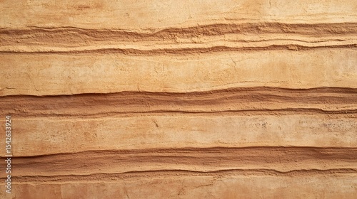 Horizontal layers of sedimentary rock display natural earth tones and textures for geological background use.