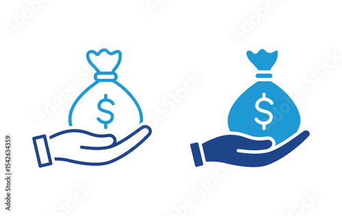 hand holding dollar money icon