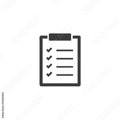 Content Brief Checklist Icon Inside a Document Sheet Vector Silhouette Flat Icon Design