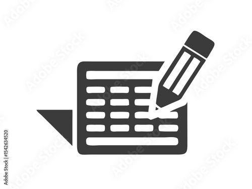 Content Writing Keyboard Icon with Floating Document Vector Silhouette Flat Icon Design