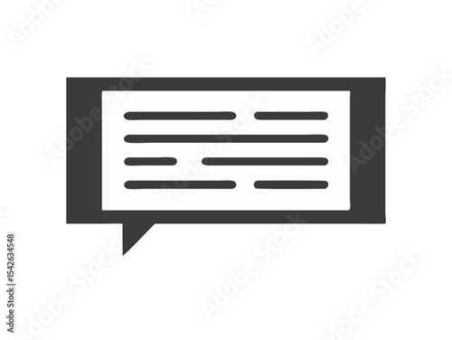 Headline Text Block Icon with a Bold Line at the Top Vector Silhouette Flat Icon Design
