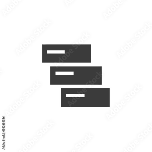 Post Categories Stack of Three Labeled Folders Vector Silhouette Flat Icon Design