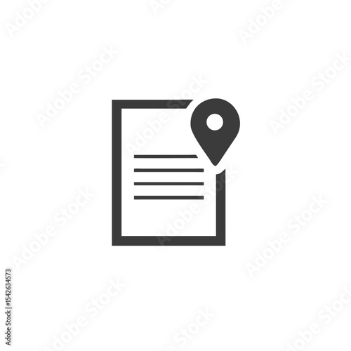 Pinned Post Document with a Small Pin Icon at the Top Vector Silhouette Flat Icon Design