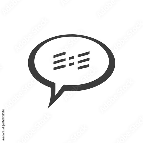 Quotes Quotation Mark Icon Inside a Speech Bubble Vector Silhouette Flat Icon Design