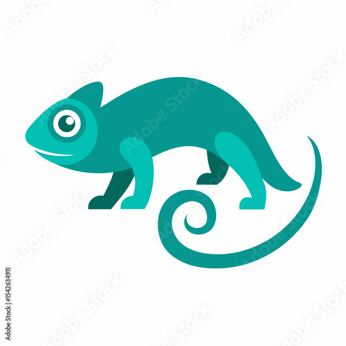 Cute cartoon chameleon illustration