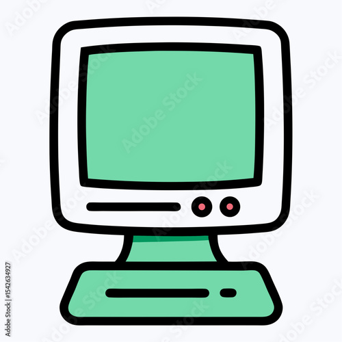 Retro computer icon illustration design