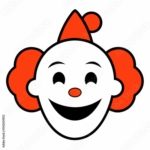 Happy cartoon clown face illustration