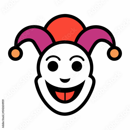 Happy jester cartoon character icon
