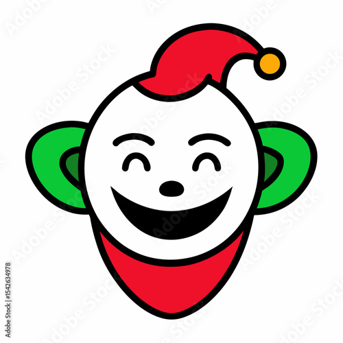 Happy elf cartoon character christmas design