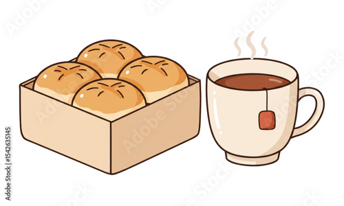 cup of coffee and buns
