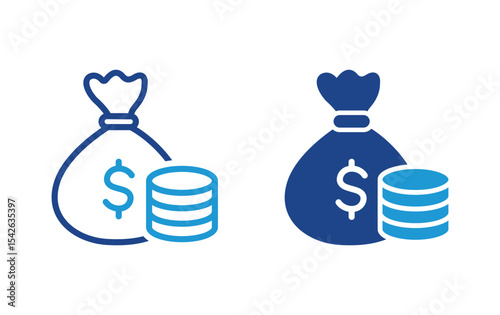 Money Bag with dollar money icon	