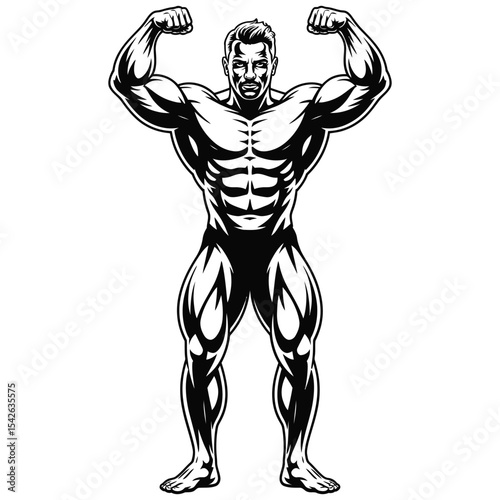 illustration of muscle man