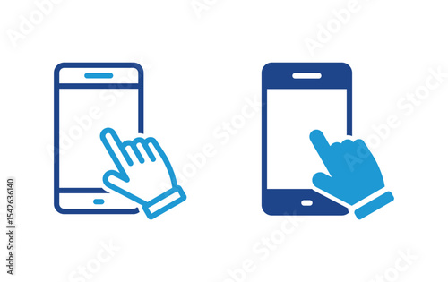 Hand Touch screen smartphone icon vector	