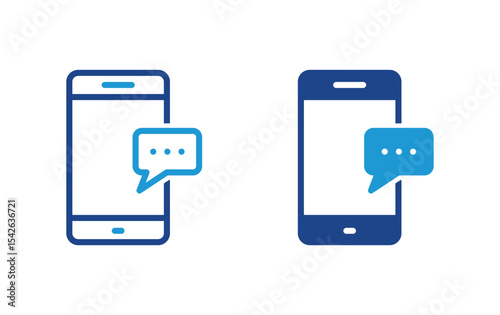 Chat on smartphone icon	