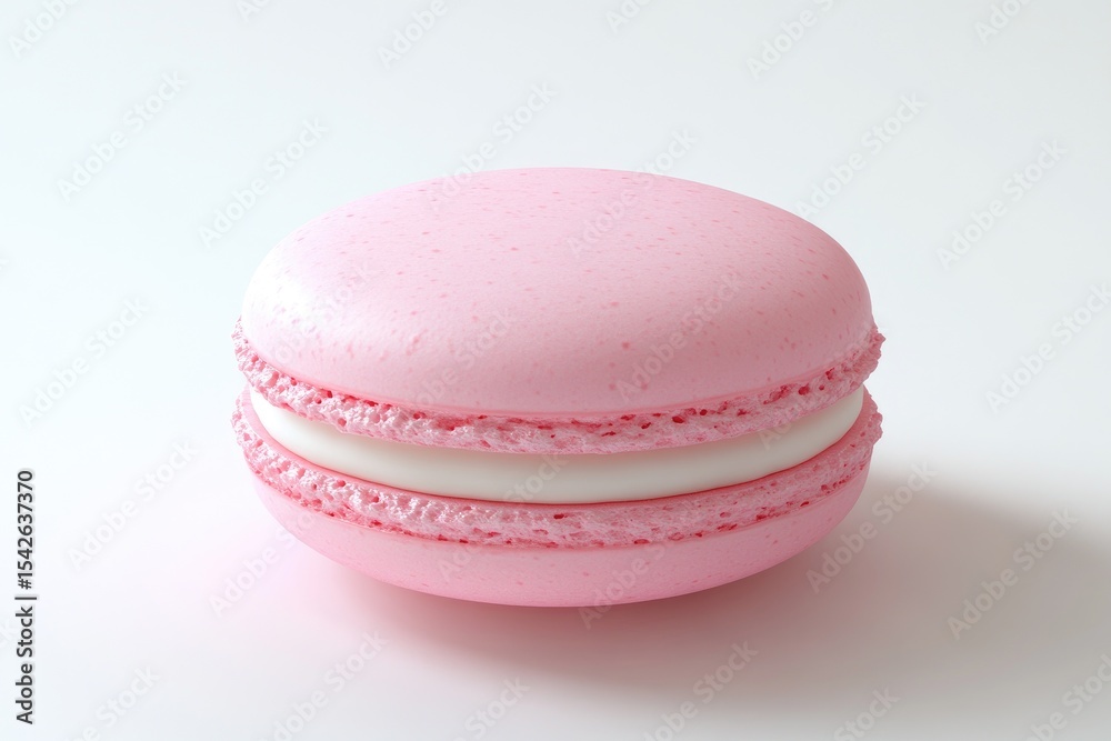 Single pink macaron, light background Single pink macaron, light background