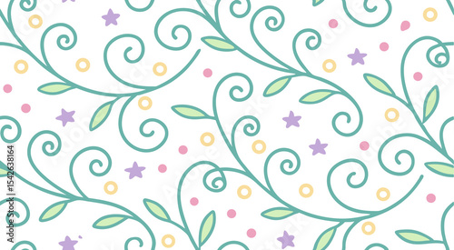 Cute doodle creeper flower's seamless pattern background vector design