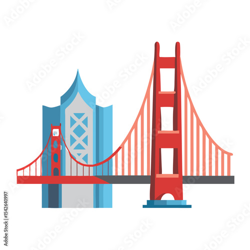 flat Icon landmark of USA San Francisco