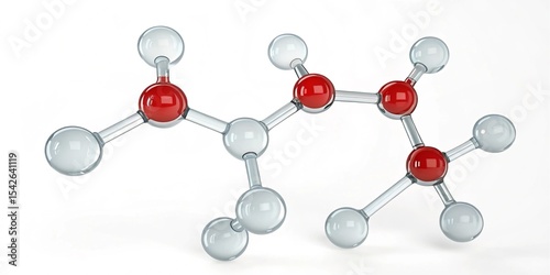 Clean, minimalistic 3D visualization of a niacinamide molecule, highlighting transparent bonds and clear spherical atoms on white background.