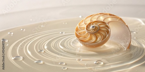 Pearlescent collagen extract spirals softly on a pale cream surface, creating a glowing, semi-liquid visual effect.
