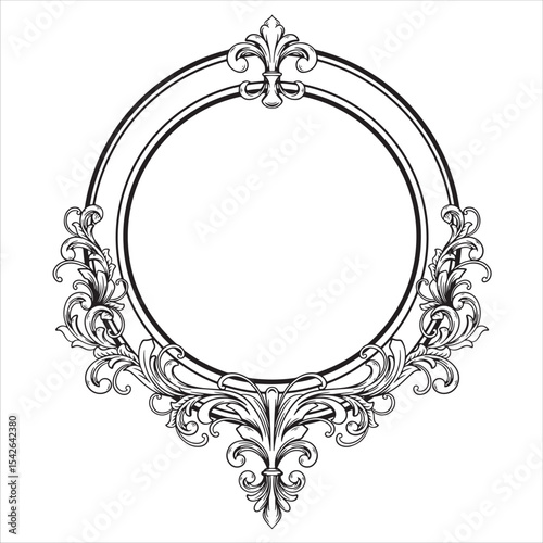 Elegant Vintage Ornamental Round Frame Design